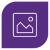 Purple Mountain with sun Graphic Line Icon in Leader Graphic Box