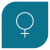 Teal Female Symbol Icon in Leader Graphic Box