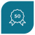 Teal 50th Ribbon Icon in Leader Graphic Box