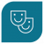 Teal Smiling Faces Icon in Leader Graphic Box