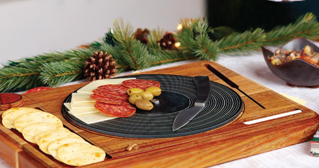 Acacia Turntable Cutting Board Tray